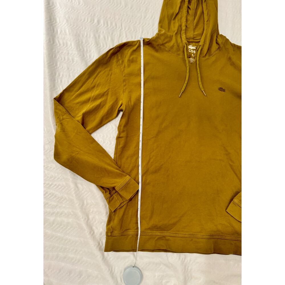 Lacoste Devanlay Men's Cotton Pullover Hoodie Sz 4/M Mustard Olive Preppy French - Picture 6 of 13